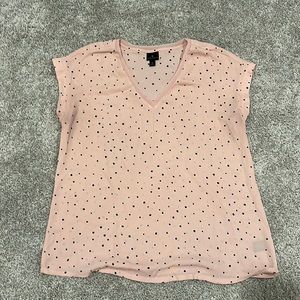 Pink with black polka dot blouse